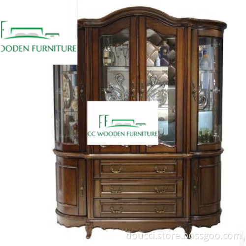 Simple European solid wood cabinet bar cabinet wine storage